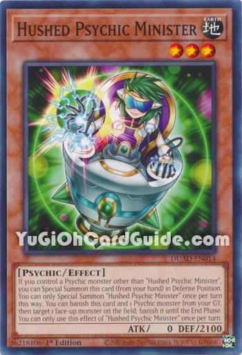 Yu-Gi-Oh Card: Hushed Psychic Minister