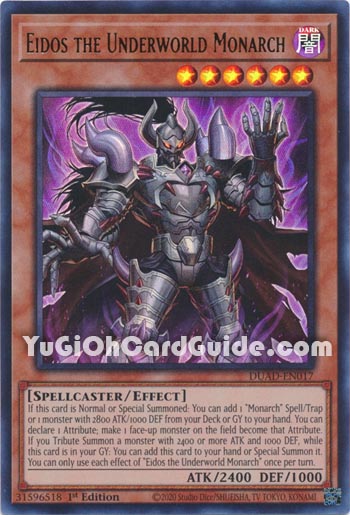 Yu-Gi-Oh Card: Eidos the Underworld Monarch