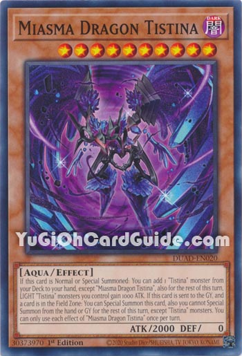 Yu-Gi-Oh Card: Miasma Dragon Tistina