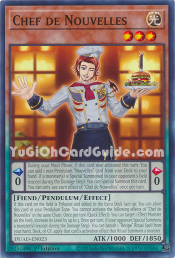 Yu-Gi-Oh Card: Chef de Nouvelles