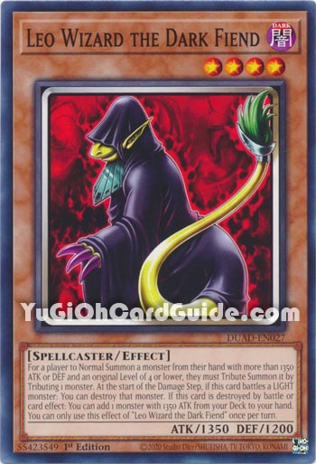 Yu-Gi-Oh Card: Leo Wizard the Dark Fiend