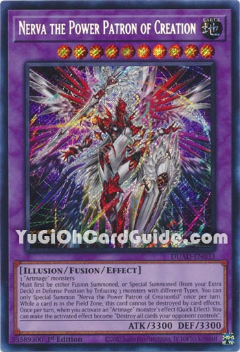 Yu-Gi-Oh Card: Nerva the Power Patron of Creation
