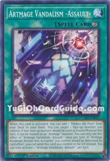 Yu-Gi-Oh Card: Artmage Vandalism -Assault-
