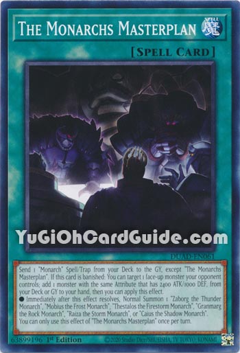 Yu-Gi-Oh Card: The Monarchs Masterplan