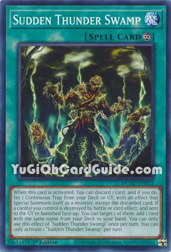 Yu-Gi-Oh Card: Sudden Thunder Swamp