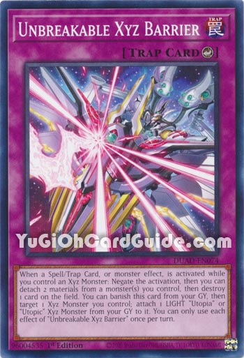Yu-Gi-Oh Card: Unbreakable Xyz Barrier