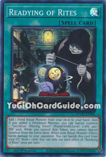 Yu-Gi-Oh Card: Readying of Rites