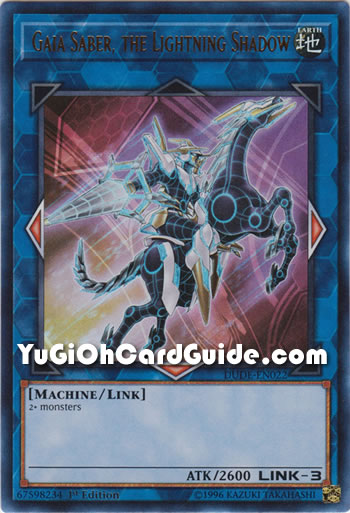 Yu-Gi-Oh Card: Gaia Saber, the Lightning Shadow