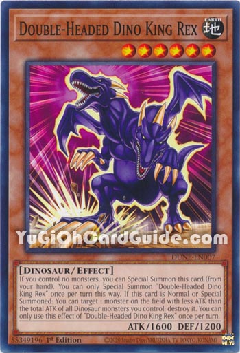 Yu-Gi-Oh Card: Double-Headed Dino King Rex