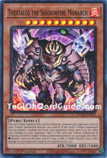 Yu-Gi-Oh Card: Thestalos the Shadowfire Monarch