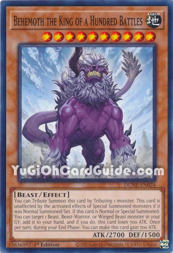 Yu-Gi-Oh Card: Behemoth the King of a Hundred Battles