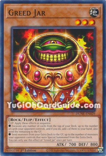 Yu-Gi-Oh Card: Greed Jar