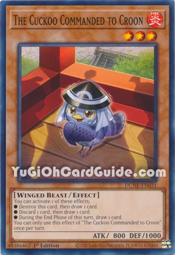 Yu-Gi-Oh Card: The Cuckoo Commanded to Croon