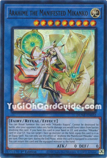 Yu-Gi-Oh Card: Arahime the Manifested Mikanko