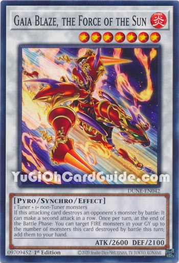 Yu-Gi-Oh Card: Gaia Blaze, the Force of the Sun