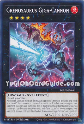 Yu-Gi-Oh Card: Grenosaurus Giga-Cannon