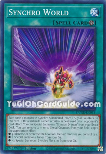 Yu-Gi-Oh Card: Synchro World