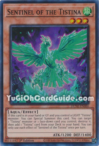 Yu-Gi-Oh Card: Sentinel of the Tistina