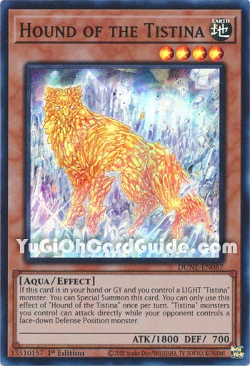 Yu-Gi-Oh Card: Hound of the Tistina