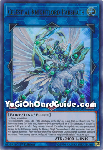 Yu-Gi-Oh Card: Celestial Knightlord Parshath