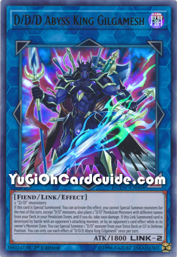 Yu-Gi-Oh Card: D/D/D Abyss King Gilgamesh
