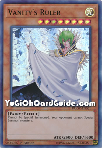 Yu-Gi-Oh Card: Vanity's Ruler
