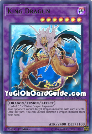 Yu-Gi-Oh Card: King Dragun