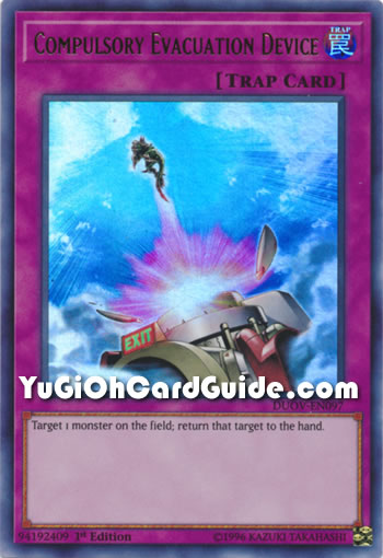Yu-Gi-Oh! Compulsory Evacuation Device (NKRT-EN044) - Platinum Rare, Limited Edition From Noble Knights Power-Up Pack