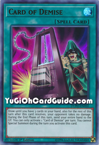 Yu-Gi-Oh Card: Card of Demise