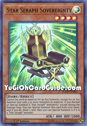 Yu-Gi-Oh Card: Star Seraph Sovereignty
