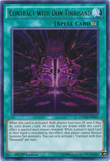 Yu-Gi-Oh Card: Contract with Don Thousand