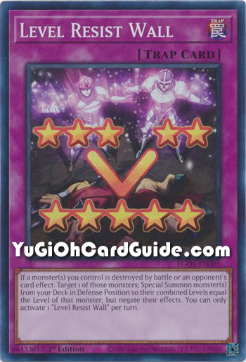 Yu-Gi-Oh Card: Level Resist Wall