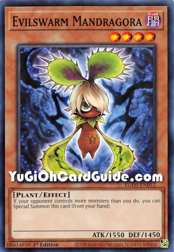 Yu-Gi-Oh Card: Evilswarm Mandragora