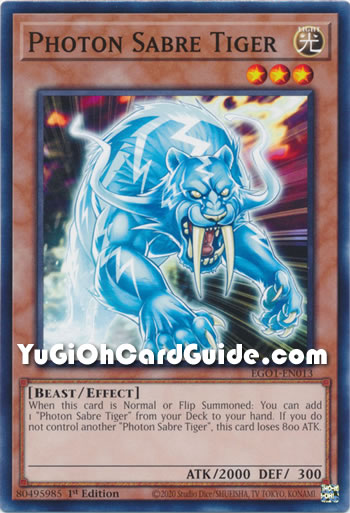 Yu-Gi-Oh Card: Photon Sabre Tiger