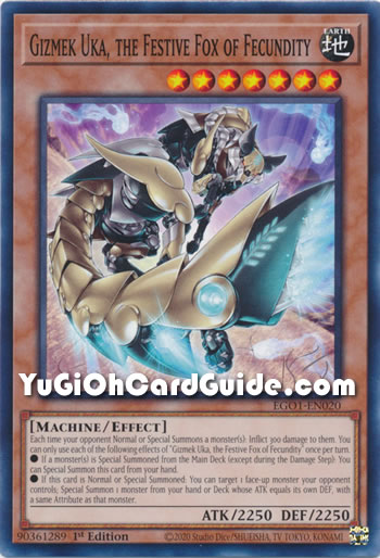 Yu-Gi-Oh Card: Gizmek Uka, the Festive Fox of Fecundity