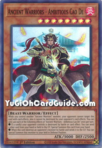 Yu-Gi-Oh Card: Ancient Warriors - Ambitious Cao De