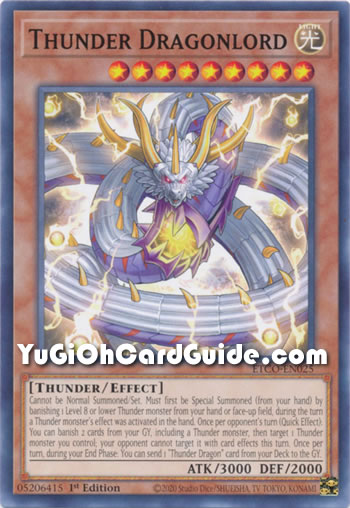Yu-Gi-Oh Card: Thunder Dragonlord