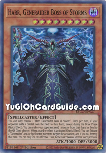 Yu-Gi-Oh Card: Harr, Generaider Boss of Storms