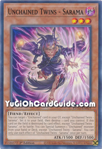 Yu-Gi-Oh Card: Unchained Twins - Sarama