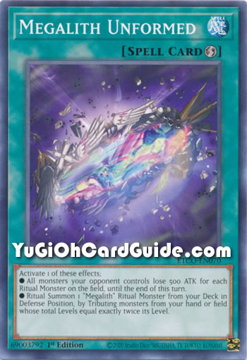 Yu-Gi-Oh Card: Megalith Unformed
