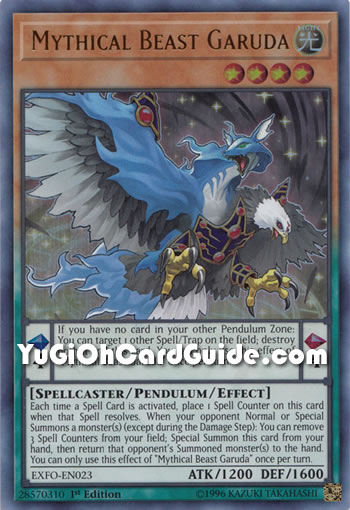 Yu-Gi-Oh Card: Mythical Beast Garuda
