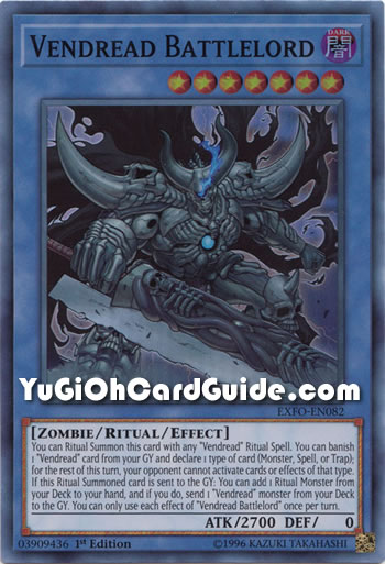 Yu-Gi-Oh Card: Vendread Battlelord