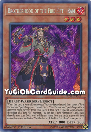 Yu-Gi-Oh Card: Brotherhood of the Fire Fist - Ram