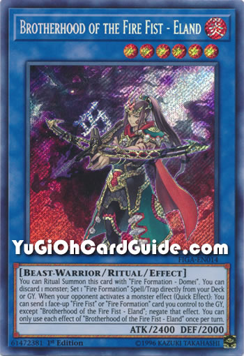 Yu-Gi-Oh Card: Brotherhood of the Fire Fist - Eland