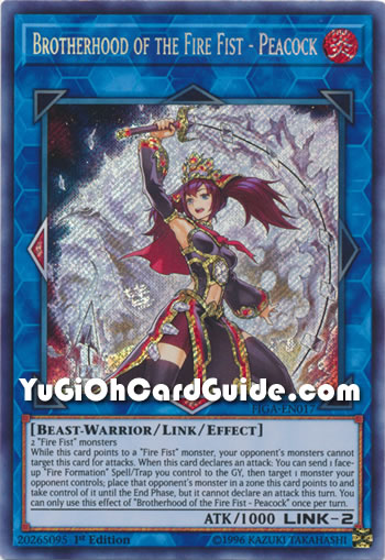 Yu-Gi-Oh Card: Brotherhood of the Fire Fist - Peacock
