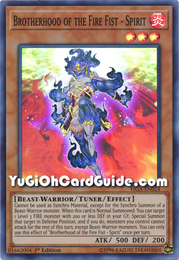 Yu-Gi-Oh Card: Brotherhood of the Fire Fist - Spirit
