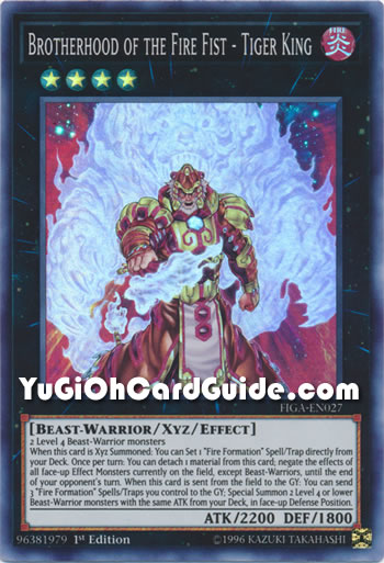 Yu-Gi-Oh Card: Brotherhood of the Fire Fist - Tiger King