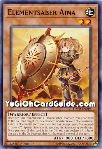 Yu-Gi-Oh Card: Elementsaber Aina