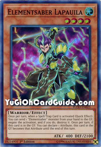 Yu-Gi-Oh Card: Elementsaber Lapauila