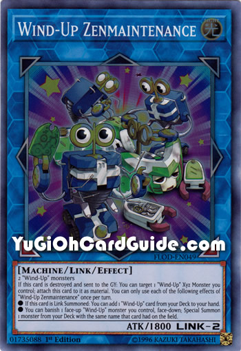 Yu-Gi-Oh Card: Wind-Up Zenmaintenance
